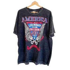 america legendary costum freedom strenght & honor graphic tee shirt